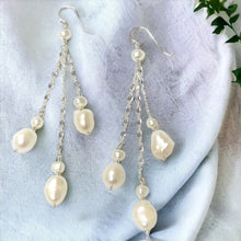 Load image into Gallery viewer, Baroque Pearl Chandelier Earring in Sterling Silver
