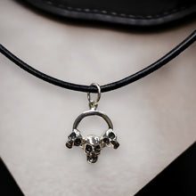 Load image into Gallery viewer, 3 Skull Pendant in Sterling Silver