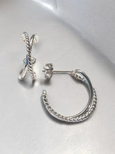 Load image into Gallery viewer, Twisted Hoop Earrings in Sterling Silver