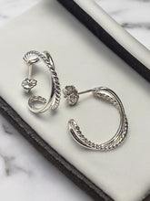 Load image into Gallery viewer, Twisted Hoop Earrings in Sterling Silver