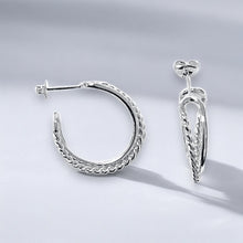 Load image into Gallery viewer, Twisted Hoop Earrings in Sterling Silver