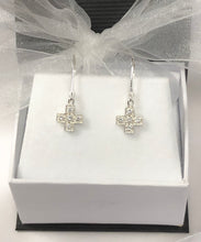 Load image into Gallery viewer, Cross CZ Earring in Sterling Silver
