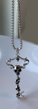 Load image into Gallery viewer, sterling silver sculpted key necklace with silver chain