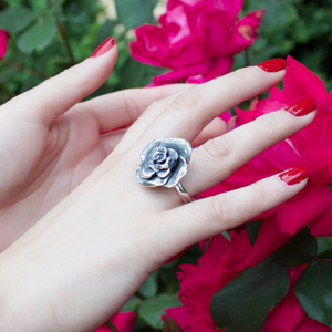 Rose Ring in Sterling Silver