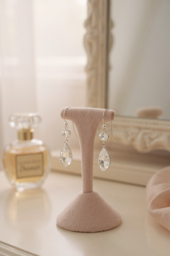CZ Marquis Drop Earrings in Sterling Silver
