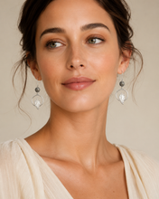 Load image into Gallery viewer, Leaf with Amazonite Earring in Sterling Silver