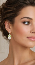 Load image into Gallery viewer, Peridot and Coin Pearl Earring in Sterling Silver