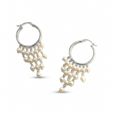 Load image into Gallery viewer, Pearl Bead Dangle Earring in Sterling Silver