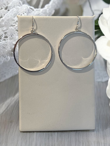 Grand Elegance Sterling Silver Hoop Earrings