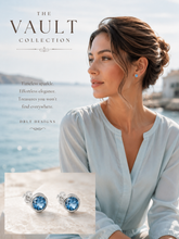 Load image into Gallery viewer, Blue Topaz-Toned Crystal Stud Earrings in Sterling Silver
