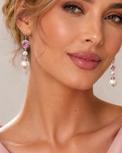 Load image into Gallery viewer, Heart CZ Crystal &amp; Freshwater Pearl Wrapped in Sterling Silver