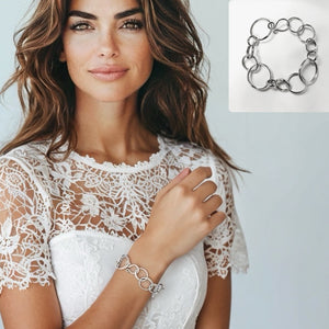 Circle Hoop Bracelet in Sterling Silver