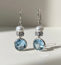 Load image into Gallery viewer, Azure Light Pearl Drop Earrings