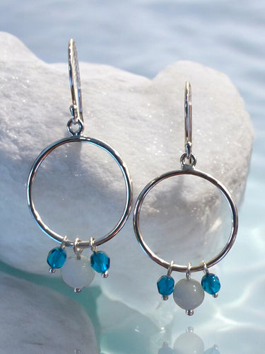 Ocean Deep Blue Hoop Earring