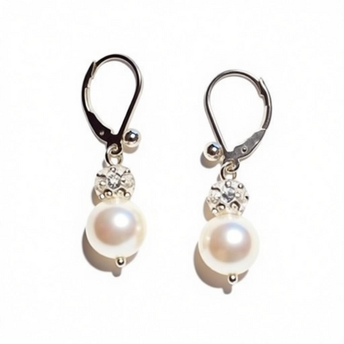 Genuine Pearl Drop Earring in sterling silver