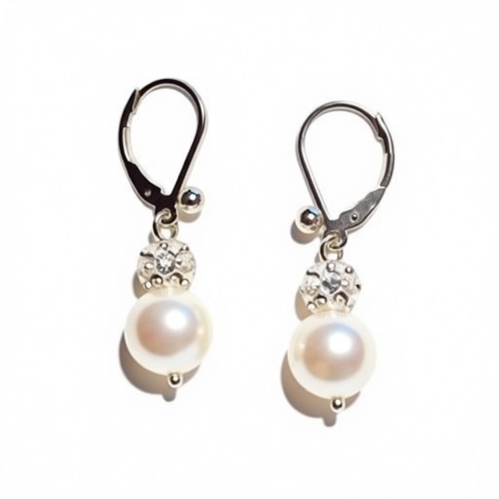 Genuine Pearl Drop Earring in sterling silver