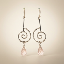 Load image into Gallery viewer, Pink Swirl Drop Earring in Sterling Silver