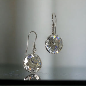 Round CZ Earring in Sterling Silver