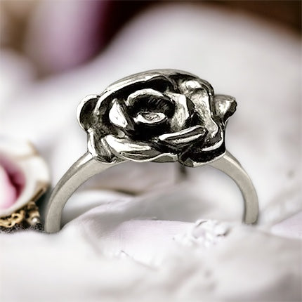 Lullaby Rose Ring in Sterling Silver