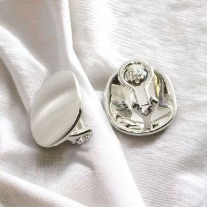 Button Clip-on Earring in Sterling Silver
