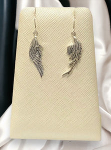Angel Wing Dangle Earrings in Sterling Silver