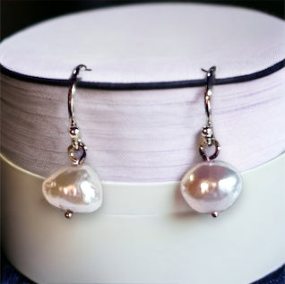 Nugget  Freshwater Pearl Earring in Sterling Silver