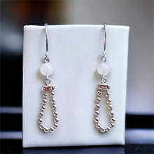 Load image into Gallery viewer, Moonstone Chain Drop Earring in Sterling silver