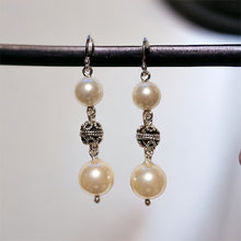 Load image into Gallery viewer, Vintage Pearl Bead Earring in Sterling Silver