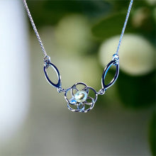 Load image into Gallery viewer, Flower with Freshwater Pearl Nugget Pendant in Sterling Silver