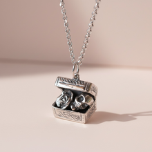 Load image into Gallery viewer, Lullaby Treasure Box Pendant (Rose &amp; Skull)