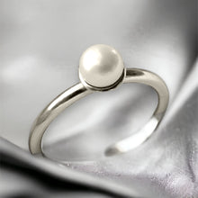 Load image into Gallery viewer, Cultured Pearl Stack Ring in Sterling Silver