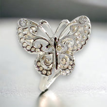 Load image into Gallery viewer, Butterfly Ring in Sterling Silver with Swarovski