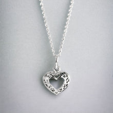Load image into Gallery viewer, Filigree Heart Charm Pendant in Sterling Silver