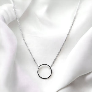Circle Hoop Pendant in Sterling Silver