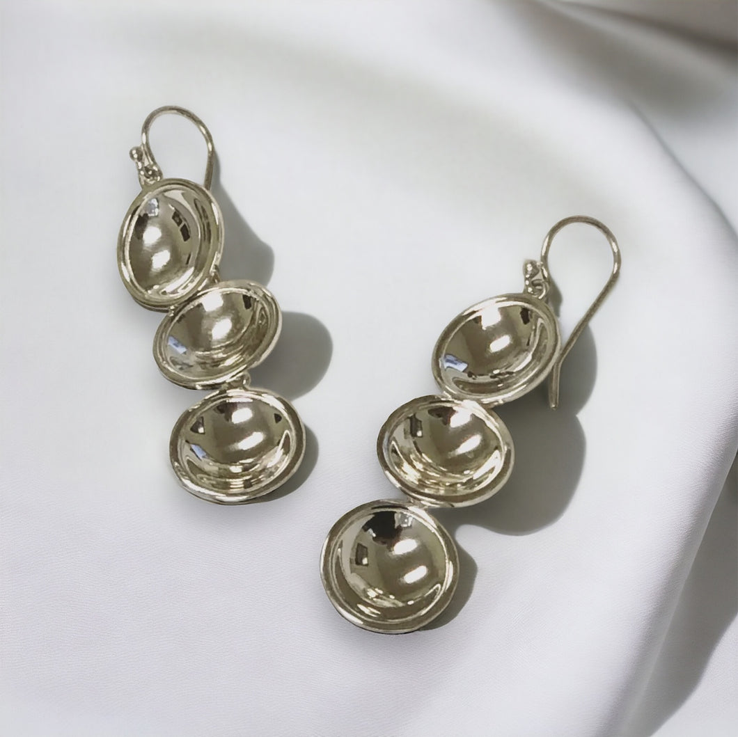 Domed Circle Earring in Sterling Silver