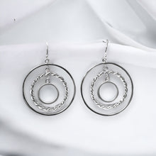 Load image into Gallery viewer, Circle in Circle Hoop Earring in Sterling Silver
