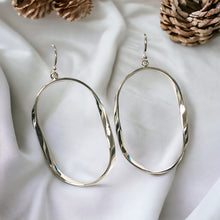 Load image into Gallery viewer, Large Twisted Hoop Earring in Sterling Silver