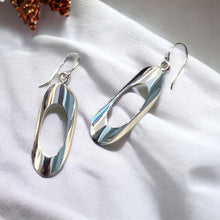 Load image into Gallery viewer, Oval Cutout Disk Earrings in Sterling Silver