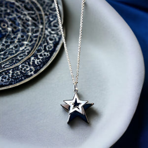 Double Star Pendant in Sterling Silver