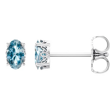 Load image into Gallery viewer, Sky Blue Topaz Earrings in 14K White Gold