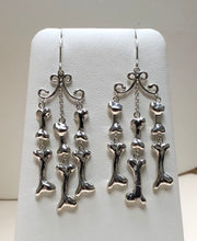 Load image into Gallery viewer, Large Bone Chandelier Earrings in Sterling Silver