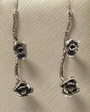Load image into Gallery viewer, Sterling Silver Rose Dangle Earring