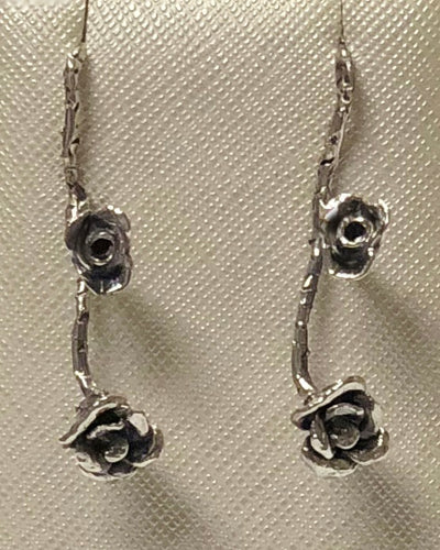 Sterling Silver Rose Dangle Earring