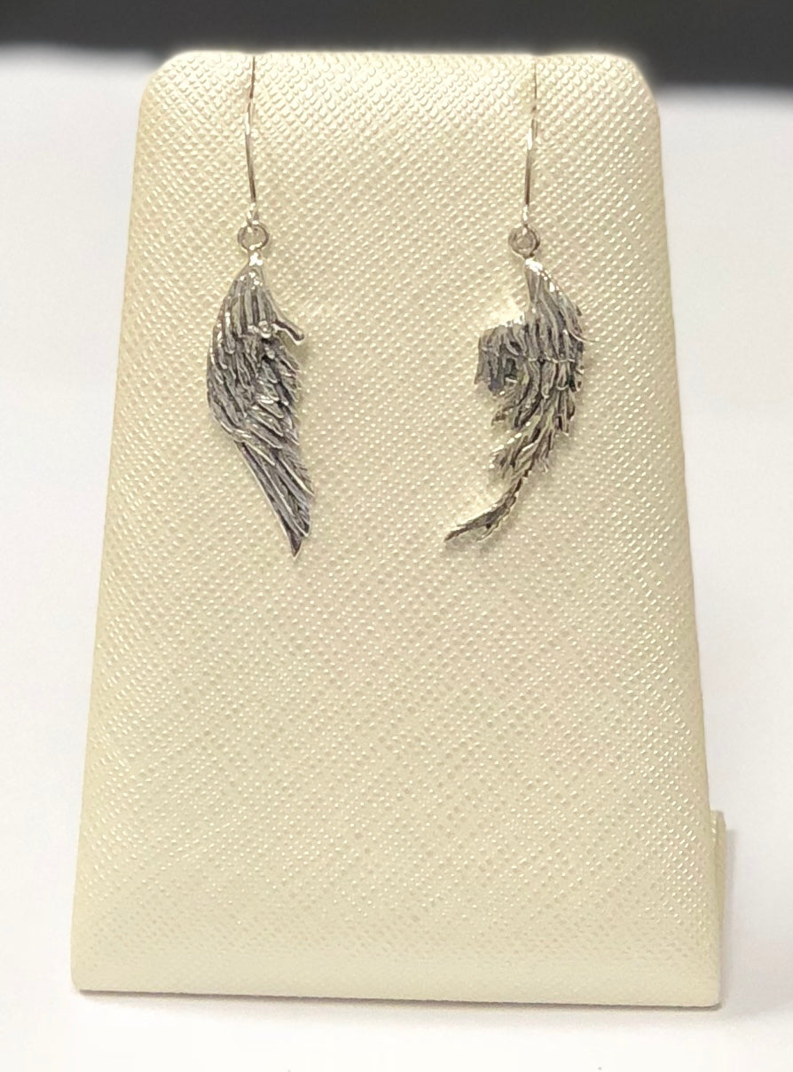 Angel Wing Earrings in Sterling Silver 