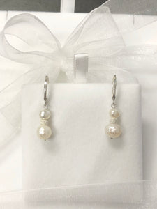 Freshwater Genuine Pearl Drop Earrings in Sterling Silver