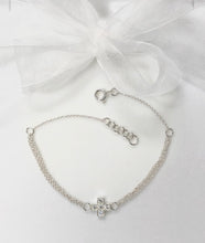 Load image into Gallery viewer, CZ Cross Bracelet in Sterling Silver