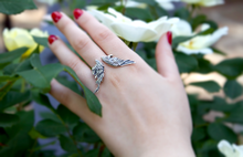 Load image into Gallery viewer, Guardian Angel Wing Ring in Sterling Silver