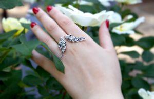 Guardian Angel Wing Ring in Sterling Silver