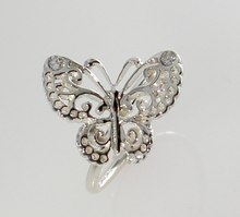 Load image into Gallery viewer, Butterfly Ring in Sterling Silver with Swarovski