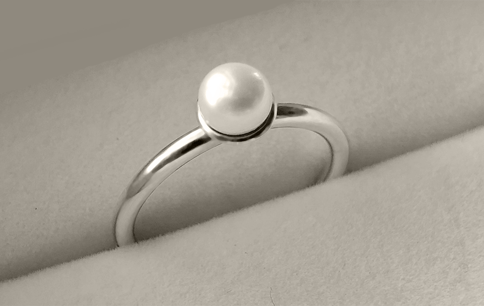 Pearl Stack Ring in Sterling Silver